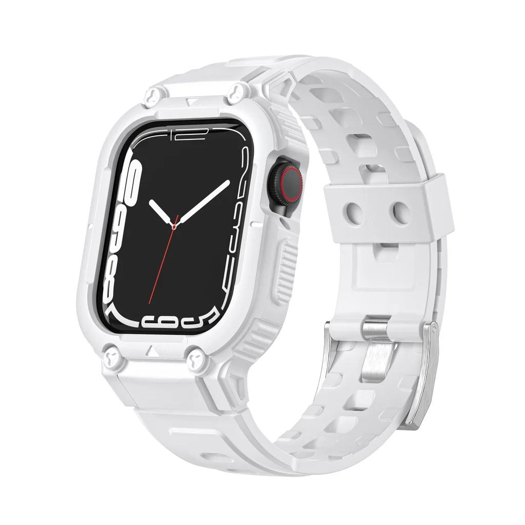 Řemínek pouzdra pro Apple Watch Ultra 49 mm 45 mm 44 mm 41 mm 40 mm silikonový pásek pro Iwatch Series 8 7 6 Se 5 4 Náramek s ochranným krytem