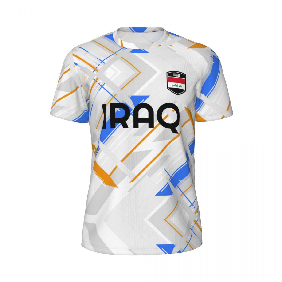 ETST WENDY 005 IRAQ-vlag 3D-geprint T-shirt voor heren Zomer korte mouwen mesh T-shirt voor voetbal, hardlopen, fietsen, tennis, fitnessfans S