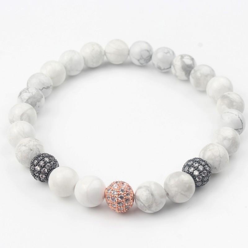 4mm Fashion Metal Brass Micro Pave Crystal CZ Round Space Beads for Jewelry Making Bracelet 3pcs/lot