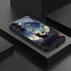 Starry Sky Black Cat Tempered Glass Phone Case Suitable for Samsung Galaxy S26 S25 S24 S22 S21 S20 FE/Ultra/Plus Anti Drop