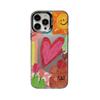 Graffiti Heart Case for iPhone 16 Pro Max and iPhone 15 Pro, New Color Silver 14/13, High-End Feel
