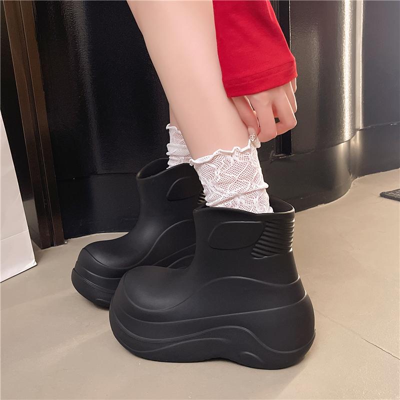Fashion Waterproof EVA Rain Boots For Women Low Top Anti-Slip Kitchen Outdoor Rubber Shoes Chinese Style Rain Boots Womens Footwear