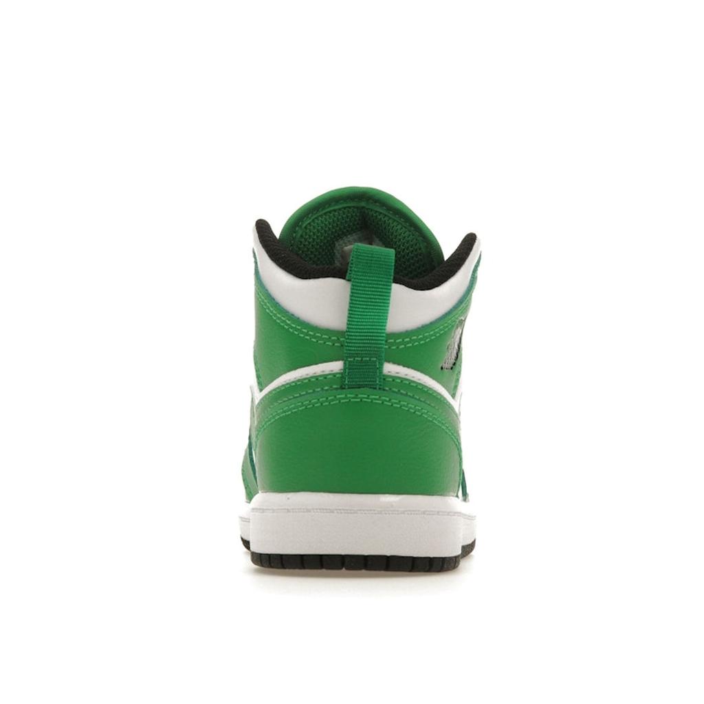 Air Jordan 1 Mid PS Lucky Green Kids Sneakers Black White DQ8424-301