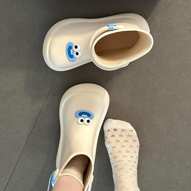 Casual non-slip rain boots cute cartoon Mengmeng shoes women's new summer wear soft thick-soled big-eyed rain shoes