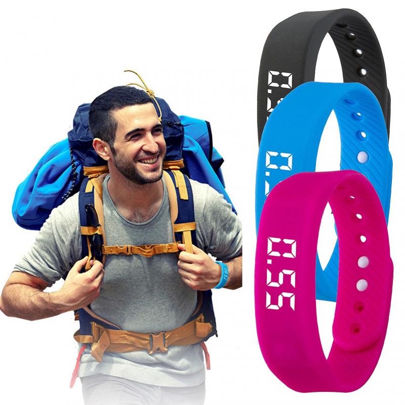 Multifunktionales Sportarmband mit Schrittzähler, LED-Anzeige, Sturzsicher, Armbanduhr für Damen, Herren, Kinder, Geschenke