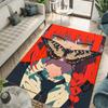 Chainsaw Man Anime Character Print Flannel Area Rug Non-Slip Soft Floor Mat For Couch Bedroom Living Room Indoor Home Decor Gift