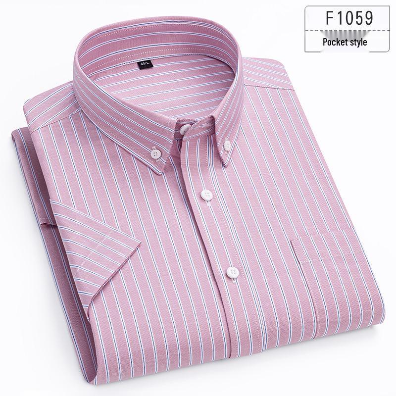 Men's 2024 Summer Thin Pure Cotton Short Sleeve Business Shirt