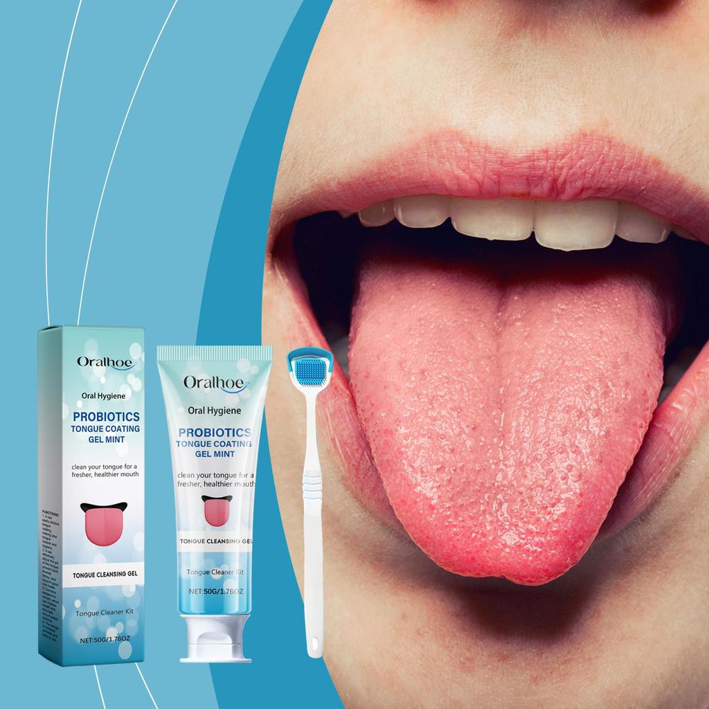 Tongue Cleaning Kit Easy Tongue Cleaning Hygiene Clean Odor Care Oral Care Kit