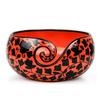 Ceramic Attractively Hand Painted Gorgeous Stoneware Yarn Ball Storage Bowl with Innovative Dispensing Curl (Medium, Fenugreek Red)