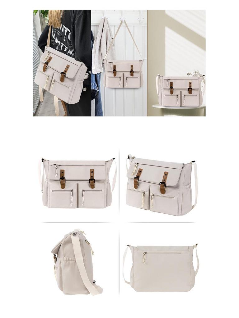 Versatile Large Capacity Canvas Crossbody Bag for Women & Men - Trendy Black Shoulder Bag