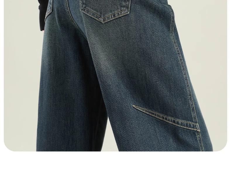 High-Waisted Wide-Leg Jeans for Women: 2025 Retro Loose Fit with Plus Velvet for Spring, Autumn, and Winter