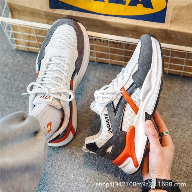 

New men s mesh shoes fashion sports shoes casual versatile running shoes breathable lightweight dad shoes trendy men s shoes 39