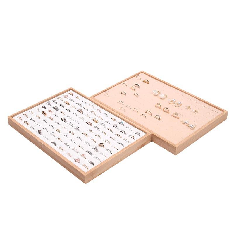 Bamboo, Wood Flannel, 100 Rings, Display Plates, Earrings, Rings, Rings, Storage, Sorting Boxes, Jewelry Trays
