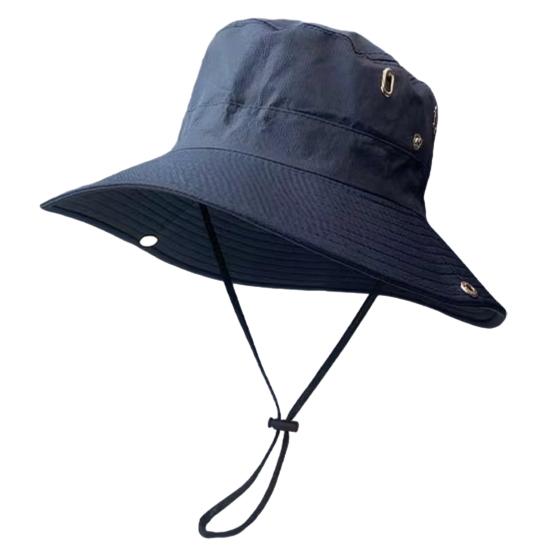 Chapeau de cowboy western UPF 50+ Respirant Ventilé Protection Solaire Large Bord Chapeau seau avec Cordon coupe-vent réglable Randonnée Camping Plein air Pêcheur