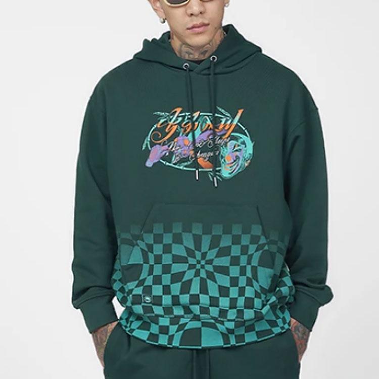 Li-Ning Badfive Sports Basketball Series Sichuan Print Loose Hoodie Pullover Unisex Hoodie Dark-Green AWDRH63-3