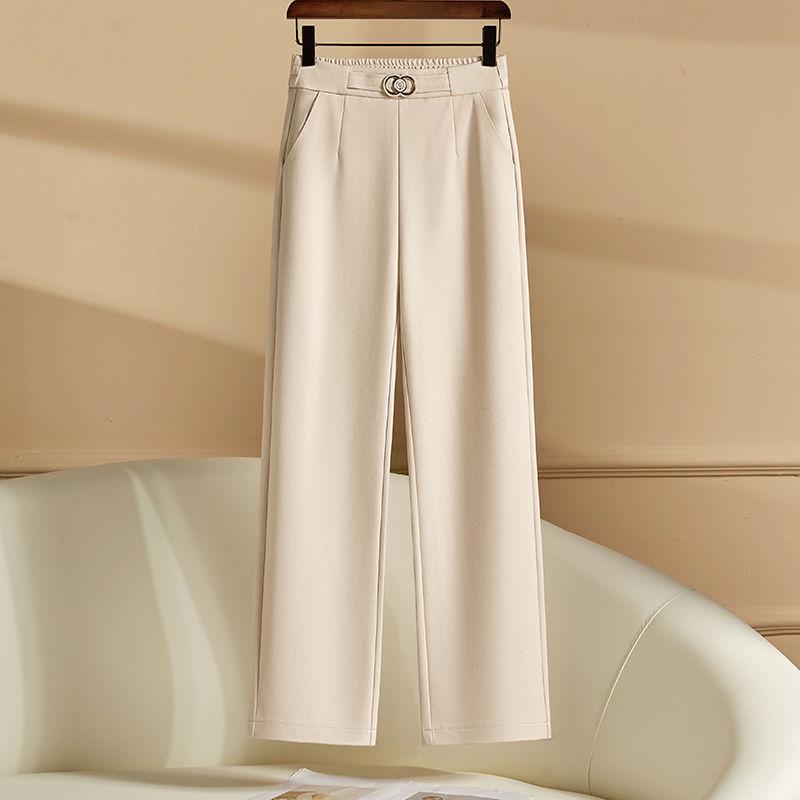 

High-Waist Loose Wide-Leg Pants for Women - Versatile Spring & Autumn Casual Wear for Middle-Aged Moms 2XL (60-65kg)
