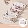 Large Capacity Foldable Cosmetic Bag Waterproof Detachable Makeup Organizer Roll Up Design PU Leather Portable Toiletry Bag