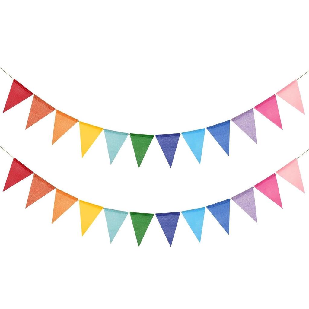 6-Color Triangle Pennant Banner: Imitation Linen for Graduation and Weddings