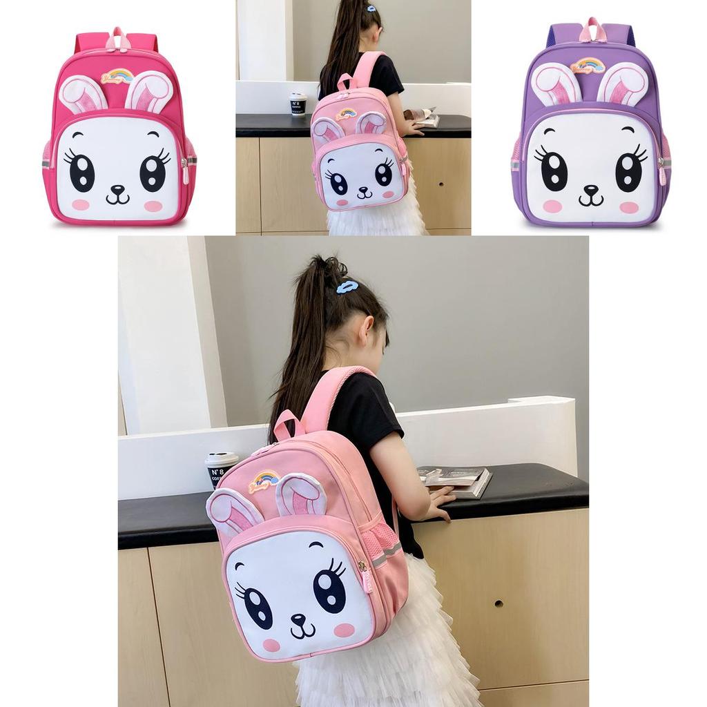 Trendy Lightweight Nylon Kindergarten Backpack For Kids Cute Cartoon Design Unisex