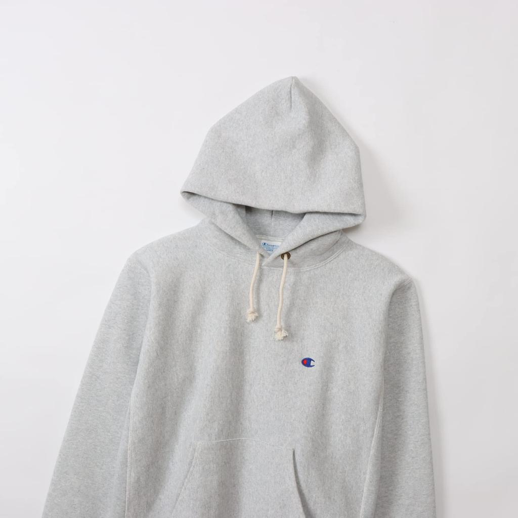 Bluza z kapturem Champion Reverse Hooded Silver Size Cotton USA z haftowanym logo Weave®, męska szara, XL, 11,5oz z podszewką z polaru, logo, C3-Y133