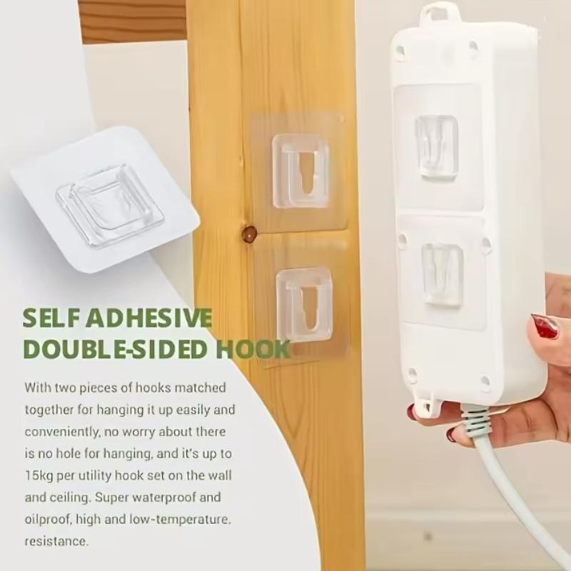 Double-Sided Self Adhesive Wall Hooks Strong Sticky Transparent Traceless Kitchen Bedroom Wall Hook Storage Holders Wholesale