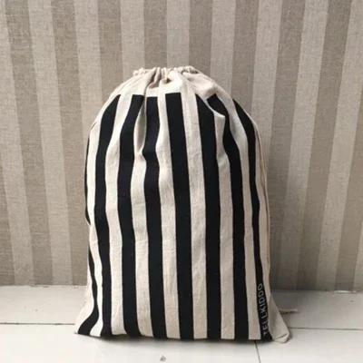 

Large Cotton and Linen Laundry Bag, Toy Sack Storage Bag, Printing Fabric, Drawstring Duffle Bag, Dirty Clothes Organizer Bags