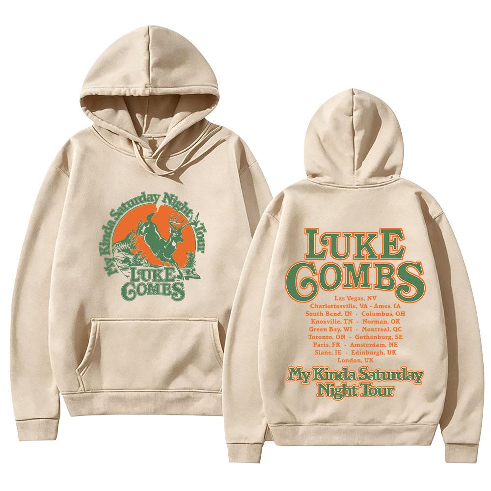 Deer Tour Hoodie Luke Combs Tour 2026 Streetwear Two Side Retro Graphic Print Sweatshirt Unisex Music Fan Gift High Street Hoody