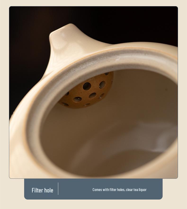 Ink Wash Beige Ru Ware Xishi Ceramic Teapot - Kung Fu Style Small Brewer for Tea