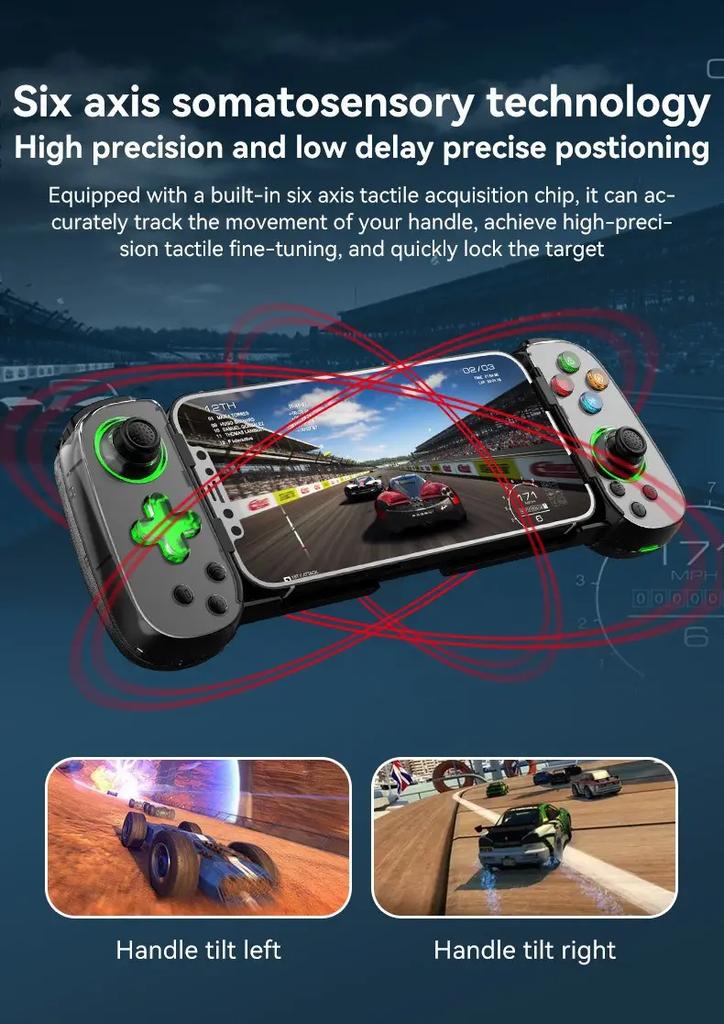 New LED D7 Six Axis Bluetooth Portable Gamepad Toystick Wireless Game Controller for Iphone Android PC