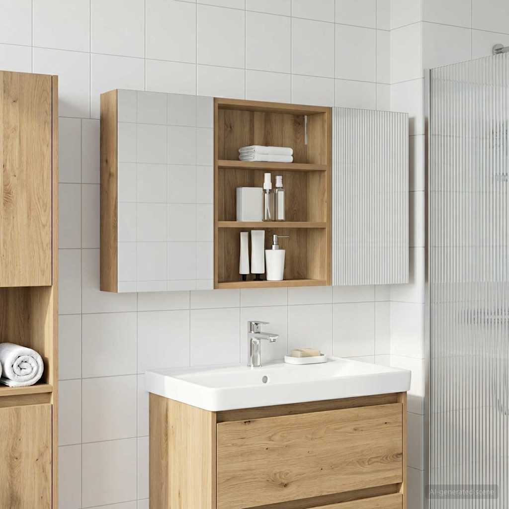 Bathroom Cabinet Set 3 Pcs 100 X 10.5 X 50 Cm Engineered Wood