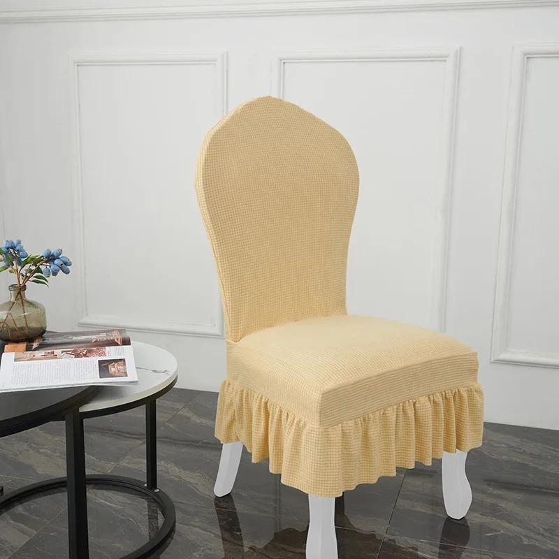 

Юбка Чехол для стула в европейском стиле Утолщенный чехол для обеденного стола и стула Эластичная юбка Защитный чехол для стула в отеле и ресторане 1 Piece Chair Cover
