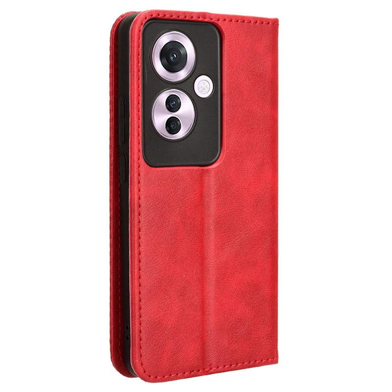 For Oppo Reno11 F 5G/F25 Pro 5G Wallet Case Retro PU Leather Phone Cover Magnetic Closing