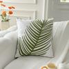 Green Plant Embroidered Decorative Throw Pillow Case Leaves Pattern Boho Cushion Covers For Living Room Sofa Bed Home Decor