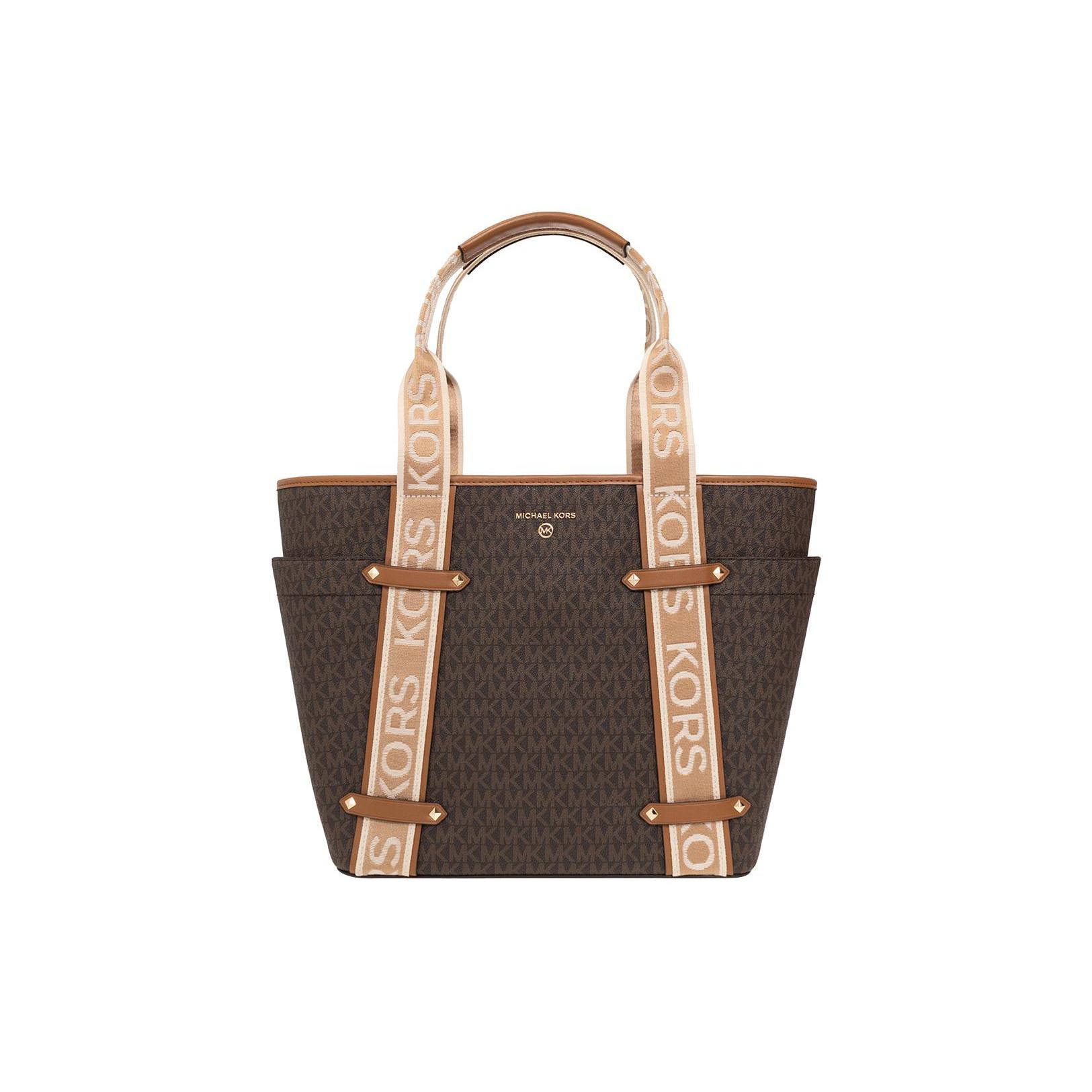 

Новые холщовые сумки через плечо MICHAEL KORS женские коричневые 30T2G5VT3B-252 43.2*19.8*29.7CM