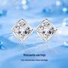 Europäischer Stil S925 Sterling Silber Moissanit Quadratische Ohrstecker