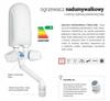Dafi instantaneous water heater with white tap 5.5 kW, above the sink