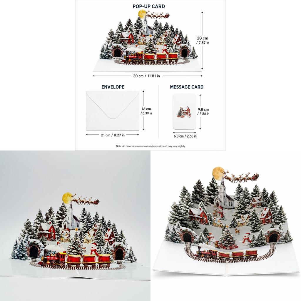 Christmas Snowman Pop Up Card With Forest Scene Handmade Holiday Greeting Card For Seasonal Gifts
