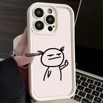 Interesting and Funny Character Patterns Phone Case iPhone 15ProMax 11 12 13 16 14 Plus Silicone Shockproof Lens Protector Shell