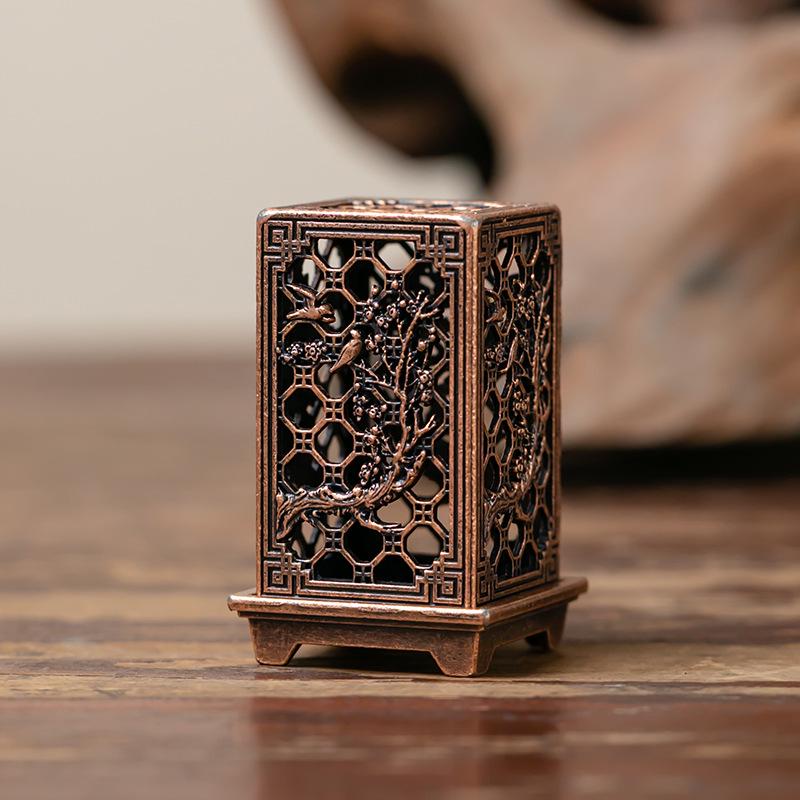 Vertical Baifu Hollow Creative Alloy Incense Burner - Office Decor
