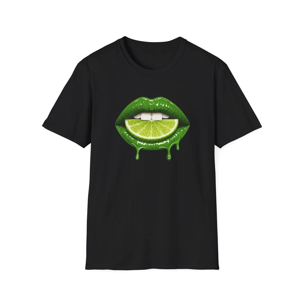 Green Lips Unisex T shirt, Lime Tee Shirt, Unique T shirt Gift, Fruit Lover Tee