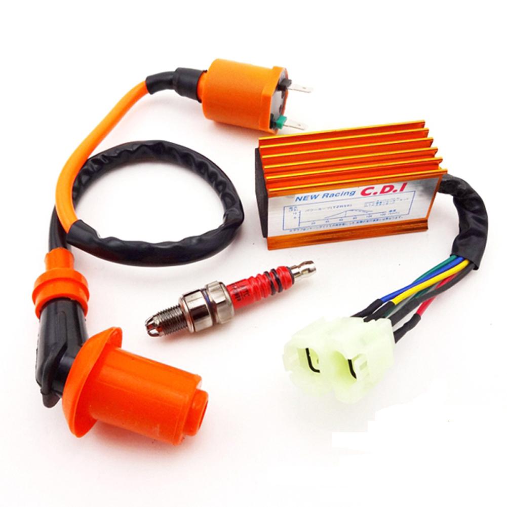 50cc CDI Ignition Coil Racing for GY6 125cc 150cc 139qmb 152qmi 157qmj Engine with Spark Plug Atv Mopeds Go karts by Swess 50cc CDI Ignition Coil Racing for GY6 125cc 150cc 139qmb 152qmi 157qmj Engine with Spark Plug Atv Mopeds Go karts by Swess