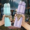 1PC 1983 golden wing emblem print 750ml colorful plastic sports water bottle leakproof pop up lid with straw for outdoor work home use