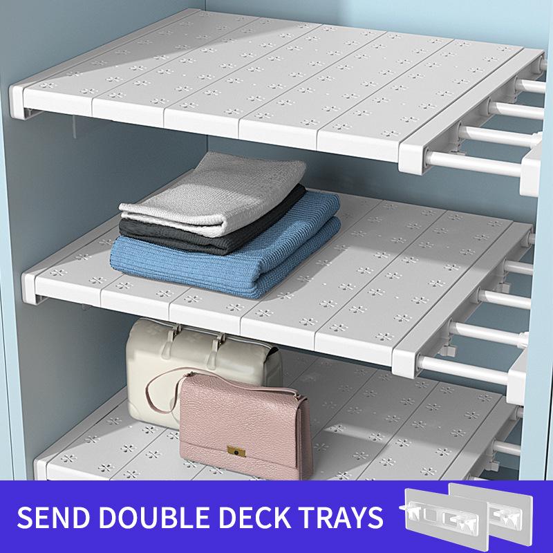 Retractable Wardrobe Shelf Divider and Organizer