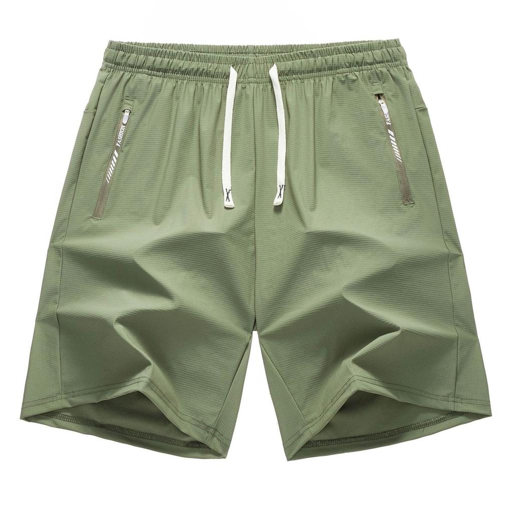 Men Lightweight Drawstring Waist Athletic Shorts with Zipper Pockets Breathable Mesh Fabric Casual Fit