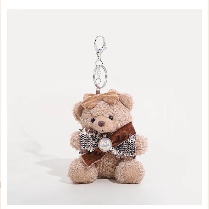 Розовый бант медведь плюшевый брелок шарм для рюкзака для девочек