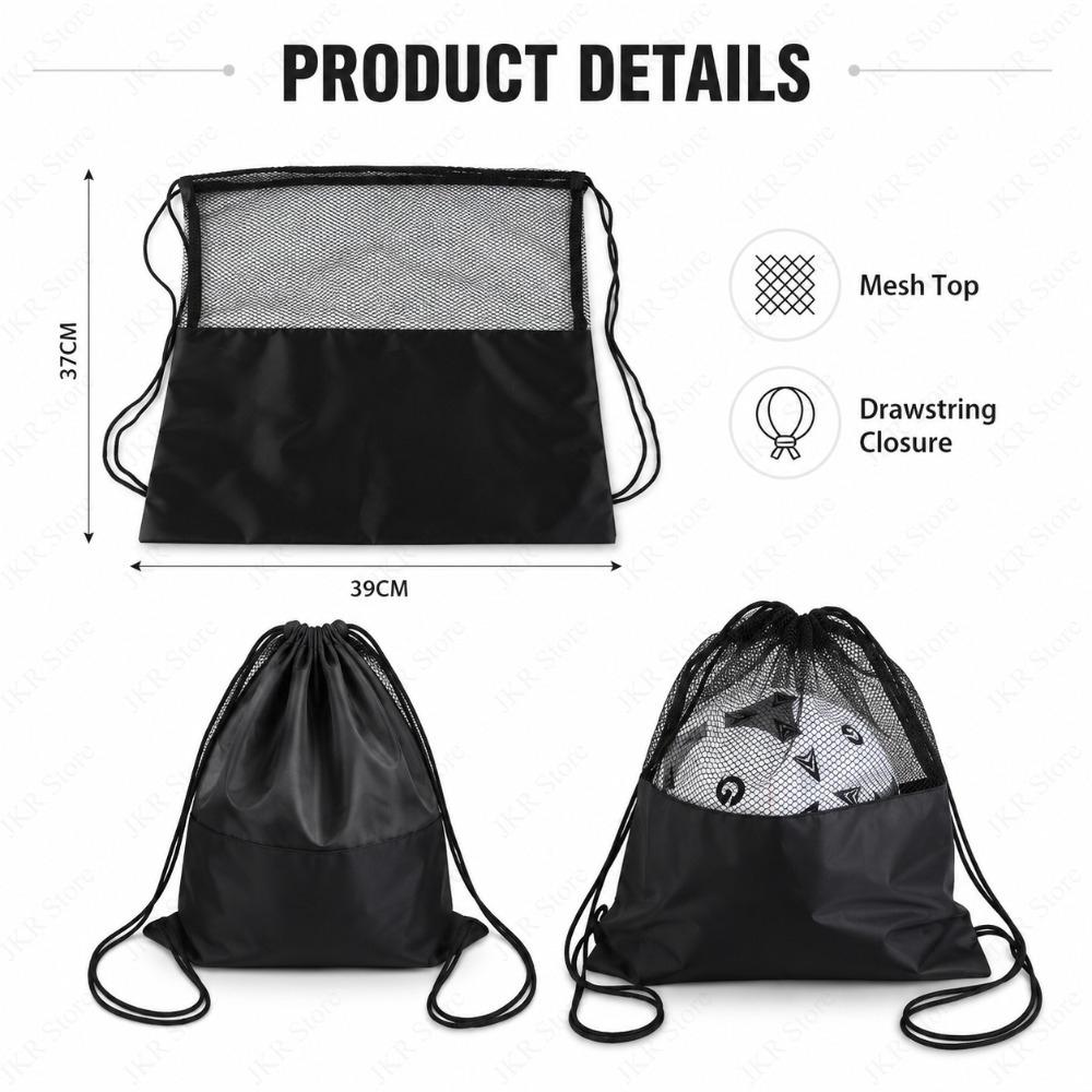 Mesh Football Storage Backpack Portable Ball Bag for Basketball Volleyball Outdoor Sports Equipment Organizer Carry Sack for Gym