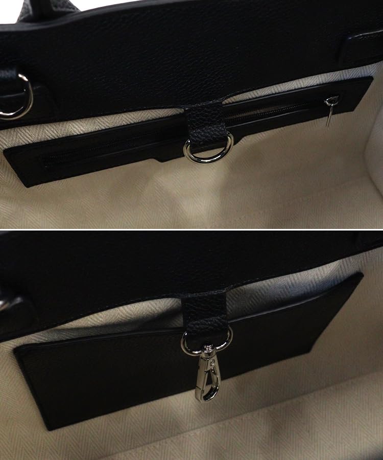 DONOBAN Women's Side Belt Tote Bag with Shoulder Strap, 2-Way Boston Bag, Black