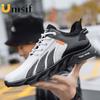 New Men's Mesh Breathable Sneakers Non-slip Low-top Lace-up Running Shoes