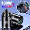 100W Mini Car Charger Lighter Fast Charging USB Type-C Dual Port Invisible For Porsche Panamera Macan Boxster Cayman 911 sticker VT6