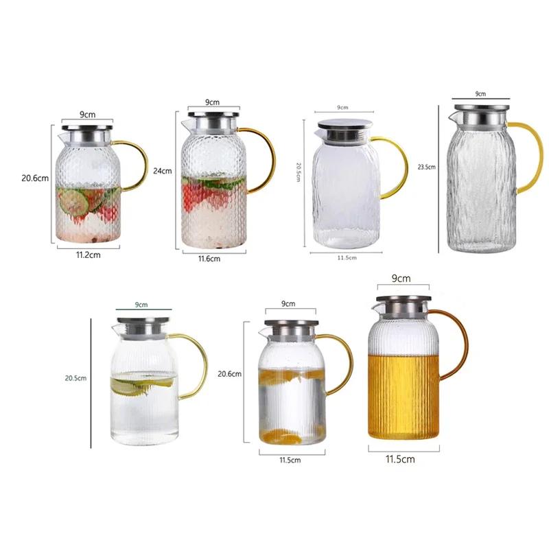 Cold Kettle with Handle Water Bottle Home Beverage Pot Large Capacity Cold Brewing Pot Exquisite Glassware Kitchen Accessories